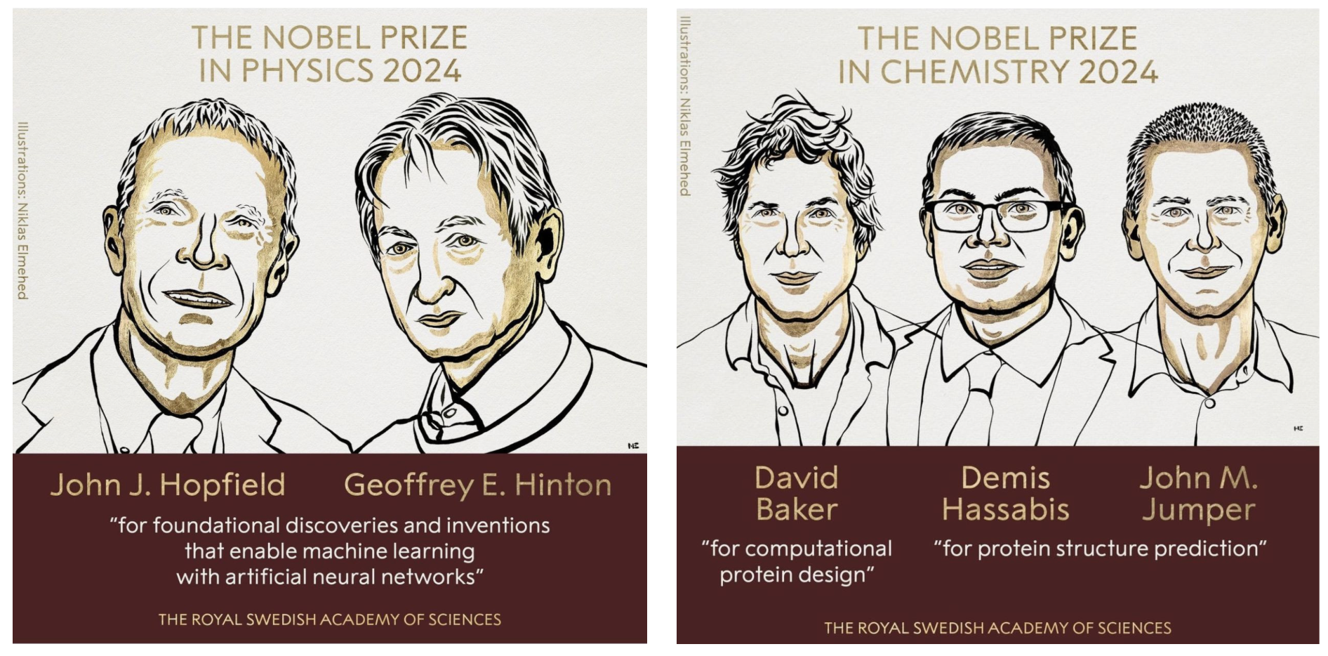 Both Nobel prize in Physics and Chemistry are given to the development of AI-driven reserach.